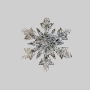 Fashion Christmas Shiny Clear Snowflake Brooch Accessory Holiday